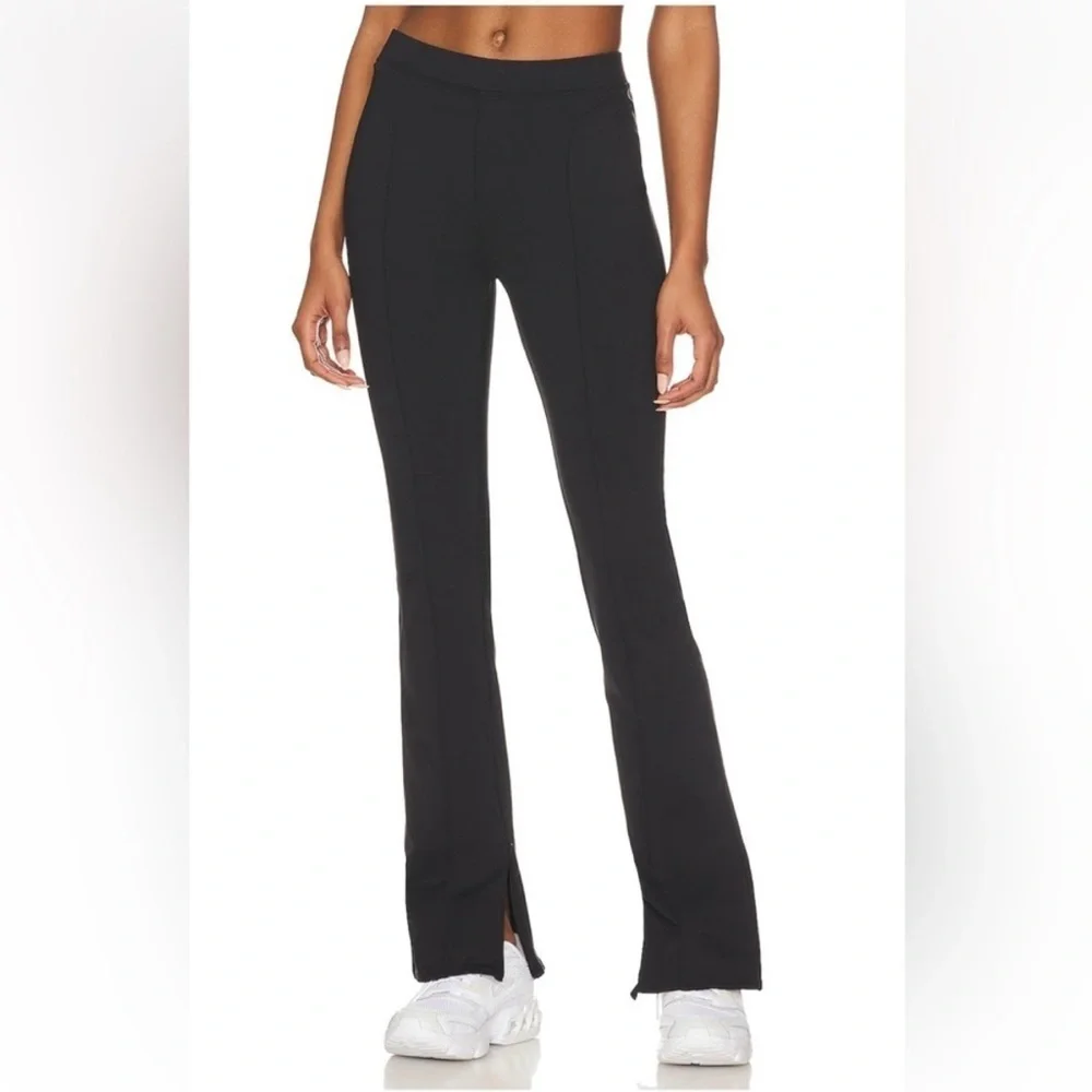 Alo Yoga Zip It Flare Leggings Pants High Waisted Black Small Paneled Athleisure